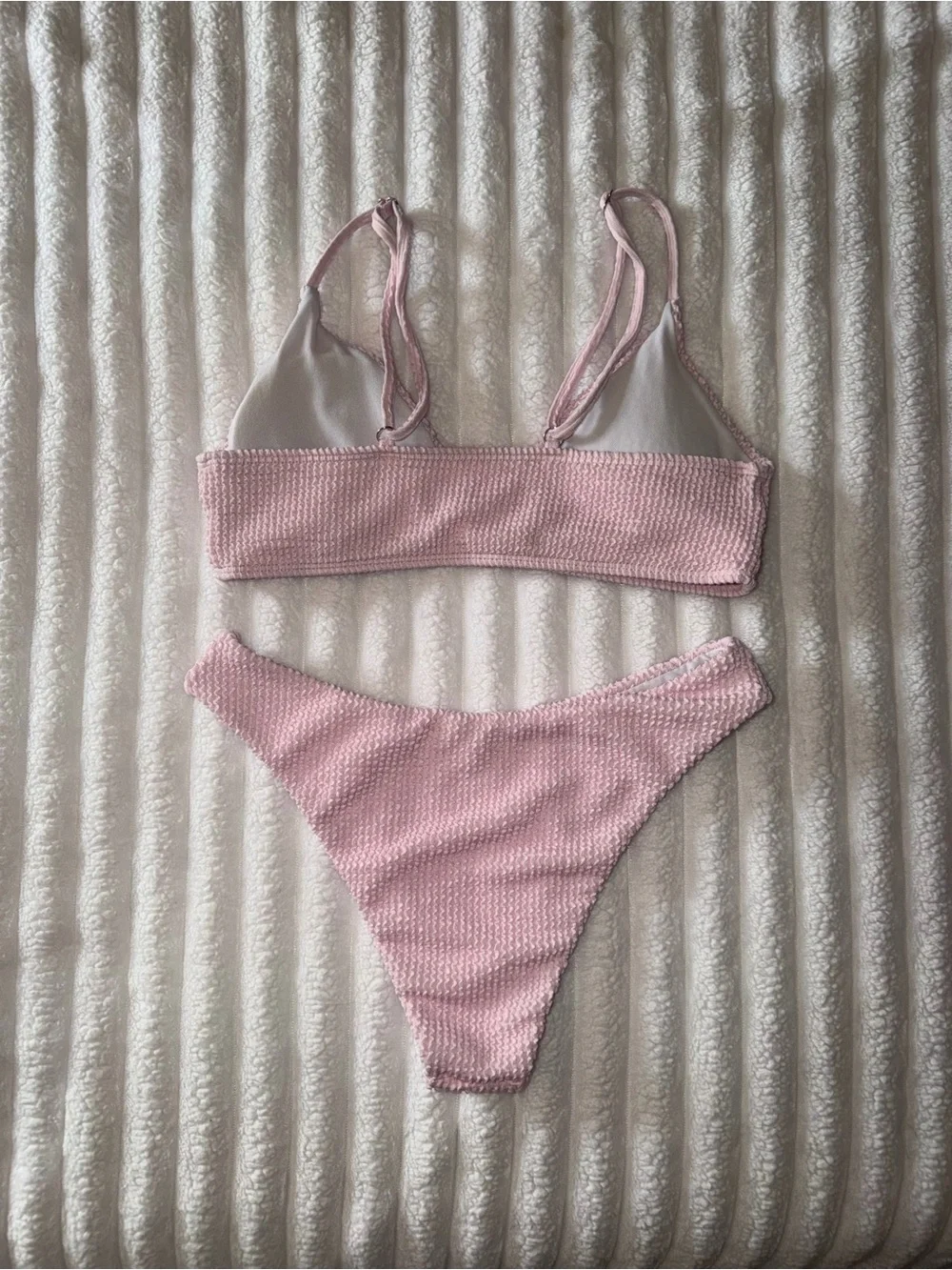 Pink bikini set ribbed